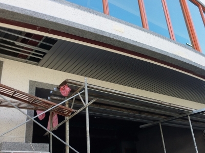 彰化秀水工廠-天花板（防颱）卡U鋁板施工